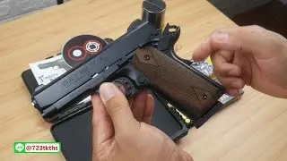 รีวิว แบลงค์กัน KUZEY M1911 COLT'S MK IV SERIES 80 blank gun สีดำ ลำ 4 นิ้ว ด้ามไม้