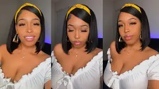 I told everyone this was my real hair🙈|AFFORDABLE HEADBAND BOB WIG 💕|ft. Luvme Hair