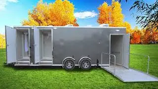 ADA Shower Trailer Portable Restroom + 2 Station Combo | Oahu Series