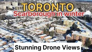 Scarborough, Toronto in Winter ❄️🇨🇦 Stunning Snowy Drone Views from the Sky 