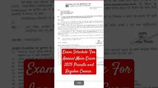 Exam Schedule for Annual Main Exam-2025 For Private and Regular Students #ccsu #exam