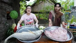Steamed Proma fish and pork cooking | Proma fish recipe | Cooking with Sreypov