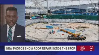 First look at Tropicana Field roof repairs following Hurricane Milton