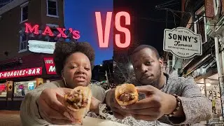 NYC Couple Tries 4 Different Philly Cheesesteaks in PHILLY (2 Foot Cheesesteak!!!) Part 1