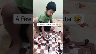 Cute Baby Learning Chess