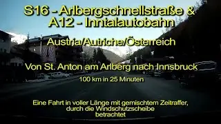 St.Anton/Arlberg nach Innsbruck_Österreich_Durch die Windschutzscheibe betrachtet_Komplette Länge