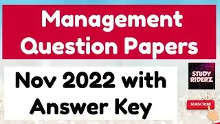 Management Concept | Question Paper | Answer key | @StudyRiderz