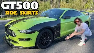 I INSTALLED GT500 SIDE SKIRTS ON MY WHIPPLE MUSTANG GT! (HOW TO INSTALL VICREZ SIDE SKIRTS) #FORD