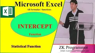 How to Calculate INTERCEPT function of Statistical function in MS Excel
