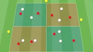 Gioco condizionato: griglia di possesso scuola calcio Real Madrid FC