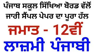 12 General Punjabi Pre Board Sample Paper Download Link  