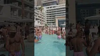DUBAI one of the BIGGIST beach club pool | PARTY at FIVE LUXE HOTEL | playa pacha