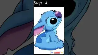 step by step art 33&hearts;️ How to draw STITCH #art #art #drawing #stitch #drawingart#kids #learning #kid