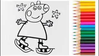 Peppa Pig Ice Skating |Easy Drawing ✍️ 