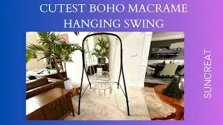 Love This Boho Macarame Hanging Swing!  Comfortable And Easy To Hang