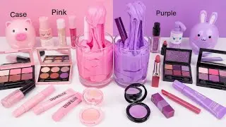Pink vs Purple - Mixing Makeup Eyeshadow Into Slime Special Series 194 Satisfying Slime Video