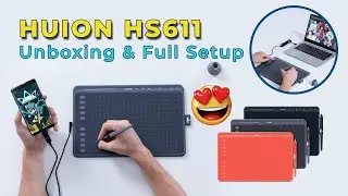 HUION HS611 Graphics Drawing Tablet Unboxing & Full Setup || For Online Teaching & Graphic Design