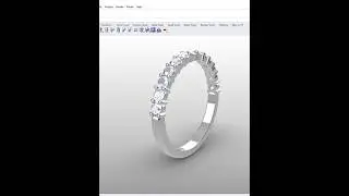 Rhino 3D | Jewelry CAD Design | #Shorts | Half Eternity Band