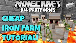 Minecraft SIMPLE IRON FARM Tutorial Bedrock Edition Xbox Ps4 PC PE Wii