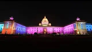 New Dynamic Facade Lighting of North and South Block Inaugurated By PM MODI in Delhi
