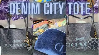 FLYBOO FAVORITES: WHAT'S IN MY BAG COACH DENIM CITY TOTE 💙🩵💙🩵