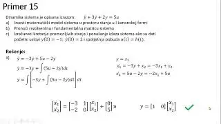 Model u prostoru stanja - Primer 15 - Tipski zadatak