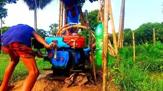 Full Process Of Chalo Machine Startup!! Disel Engine Water Pump Start .Amazing  amazing boys Skills.