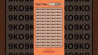 Visual Hunt: Can You Spot 'K90' Hidden in '9KO'? #Shorts #BrainTeaser