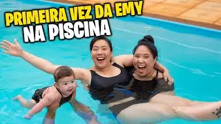 PRIMEIRA VEZ DA EMY ENTRANDO NA PISCINA | Blog das irmãs