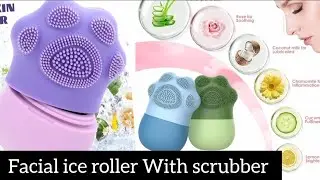 facial #iceroller with brush or scrubber  #face par ice se massage kare is roller se #justreview
