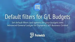 Default Filters for G/L Budgets in Advanced General Ledger