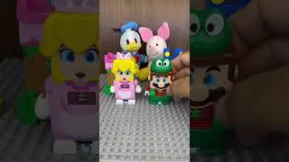 Lego Frog Mario & Cat Peach Power Suits Jumping w/ Donald Duck & Piglet 390.8 #shorts #disney