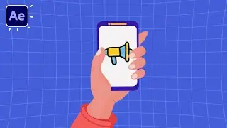 2D-анимация жестов смахивания на мобильном устройстве в обучающих материалах по After Effects