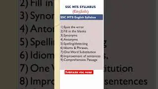 ssc mts english syllabus 2023 #sscmts2023 #sscmtssyllabus2023 #sscmts