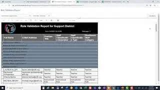 Using the Role Validation Report