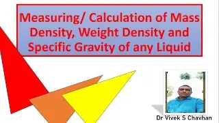 how to calculate specific gravity , mass density and weight density of liquid #fluidmechaics