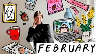 February Favorites Illustrated - Things I love, Interior, Podcasts, Art Projects, Random Treats...