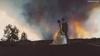 Watch: Wildfire becomes wedding crasher