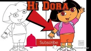 How to make Dora//Dora Cartoon character/ draw dora smily face