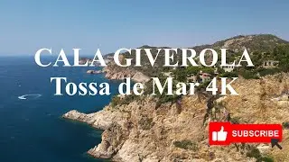 Cala Giverola, Tossa de Mar z lotu ptaka 4K.  Cala Giverola, Tossa de Mar from a bird's eye view 4K