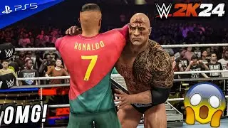 The Rock Vs Ronaldo - 2 Out of 3 Falls Extreme Rules Match For People Championship | WWE 2K24!