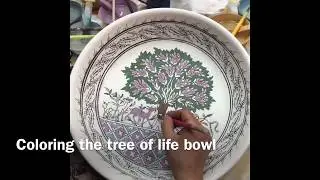 Coloring the Tree of Life ceramic bowl