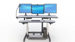 Bi-level Adjustable Work Surface Sit or Stand Workstation