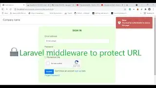 12- Add middleware to protect profile pages - Apply middleware  to protect URL in Laravel
