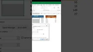 Data Validation Example in Excel #shorts  #microsoftexcel