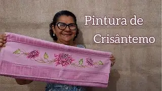 PINTURA DE CRISÂNTEMO COM STENCIL NO TECIDO