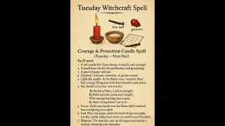 Tuesday Simple #Witchcraft #Spell &ndash; Simple #Courage & #Protection Candle Ritual #witchtok