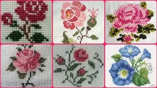 Lovely & pretty rose 🌹 Cross stitch pattern designs for everything || easy hand embroidery designs