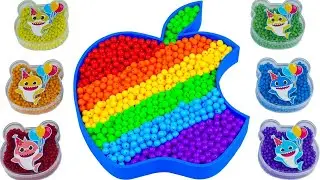 Satisfying Video | DIY How to Make Rainbow Apple Shape Slime Pool with Balls&nbsp;Cutting&nbsp;ASMR