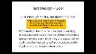 Agile Testing and Relevance of Orthogonal Arrays and Pairwise Testing